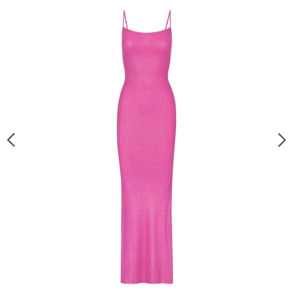 SKIMS soft lounge shimmer long slip dress NWT